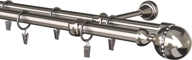 Karnisz metalowy podwójny 19mm Corso cristal