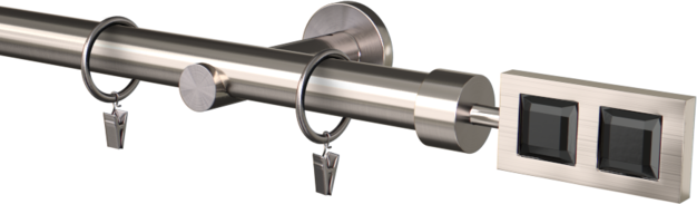 Karnisz pojedynczy metalowy fi25mm Luxor black