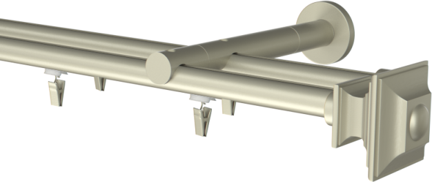 Karnisz podwójny szynowy satynowy  Barocco