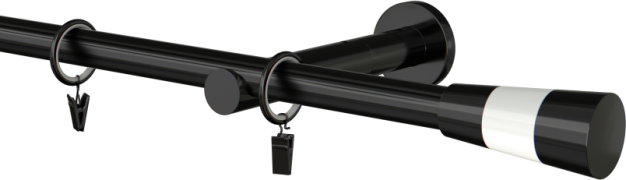 Karnisz czarny metalowy 19mm Valleo