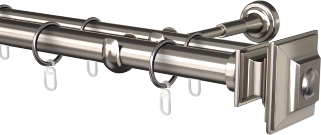 Karnisz metalowy podwójny Ø25/19mm Barocco agrafka