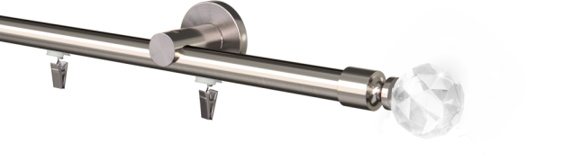 Karnisz pojedynczy szynowy Cristal kula