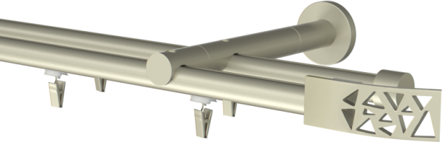 Karnisz podwójny szynowy satynowy Monaco