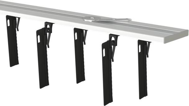 Szyna sufitowa Slim - aluminiowa podwójna, komplet czarny flex 75 mm