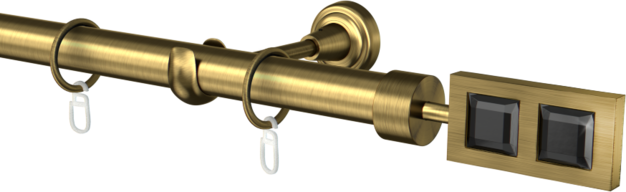 Karnisz metalowy pojedynczy fi25mm Luxor black  agrafka