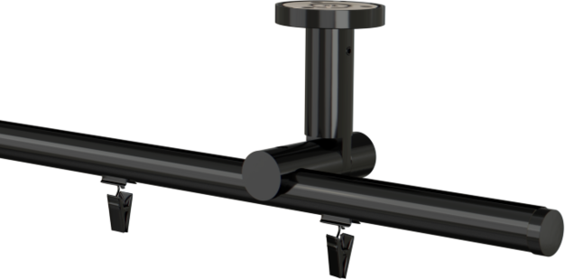 Karnisz sufitowy czarny pojedynczy szynowy Tobi