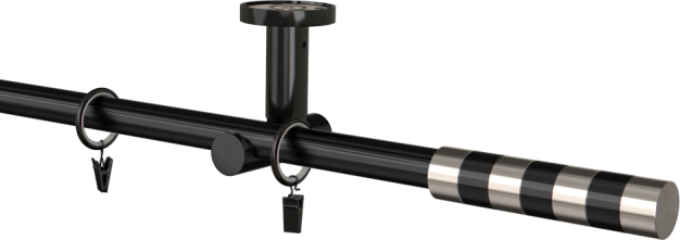 Karnisz czarny sufitowy pojedynczy 19mm Sigma