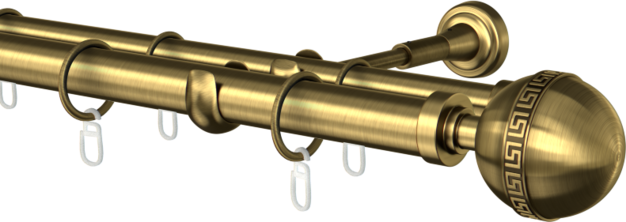Karnisz metalowy podwójny Ø25/19mm Verso  agrafka
