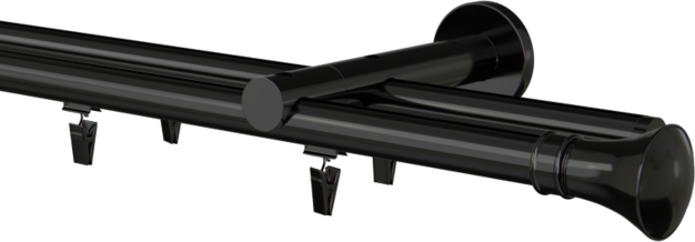 Karnisz podwójny czarny przesuwny Colosseo czarna