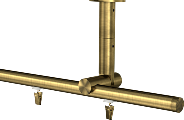 karnisz Tobi - szynowy w kolorze mosiądzu antycznego