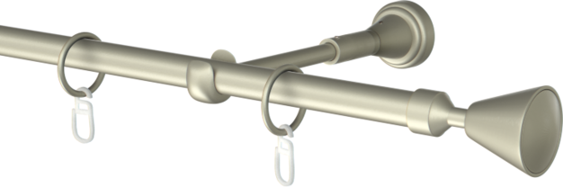 Karnisz metalowy pojedynczy 16mm Milano  agrafka