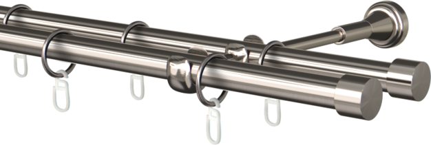 Karnisz metalowy podwójny 19mm Rullo  agrafka