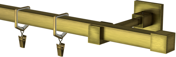 Karnisz kwadratowy scienny pojedynczy mosiądz