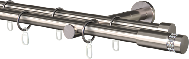 Karnisz metalowy podwójny 19mm Carbonera  agrafka