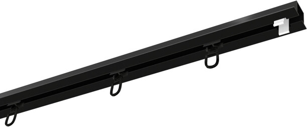 Szyna podtynkowa czarna z czarnymi arafkami - karnisz podtynkowy 