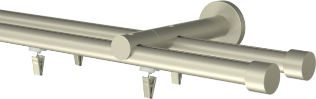 Karnisz podwójny szynowy satynowy Rullo