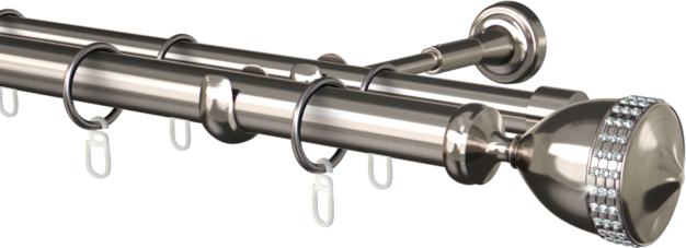 Karnisz metalowy podwójny Ø25/19mm Ilusion agrafka
