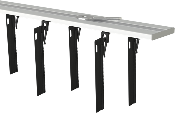 Szyna sufitowa Slim - aluminiowa podwójna, komplet czarny flex 95 mm