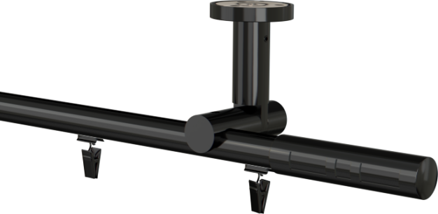 Karnisz sufitowy czarny pojedynczy szynowy Apollo