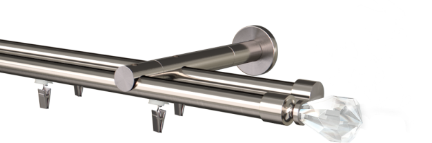 Karnisz podwójny szynowy Cristal