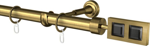 Karnisz metalowy pojedynczy fi25mm Luxor black  agrafka