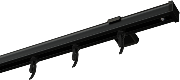 Czarna szyny sufitowe aluminiowe pojedyncze | wave bez taśmy