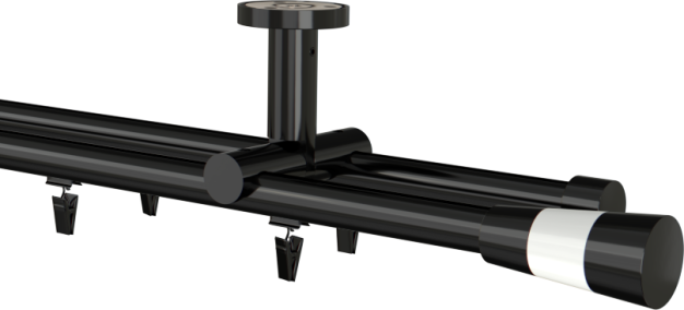 Karnisz sufitowy podwójny czarny Valleo