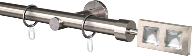 Karnisz metalowy pojedynczy fi25mm Luxor cristal agrafka