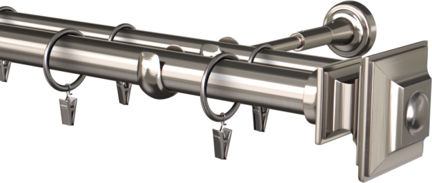 Karnisz metalowy podwójny Ø25/19mm Barocco