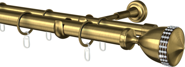 Karnisz metalowy podwójny Ø25/19mm Ilusion agrafka