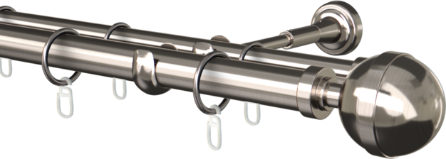 Karnisz metalowy podwójny Ø25/19mm Kalisto agrafka