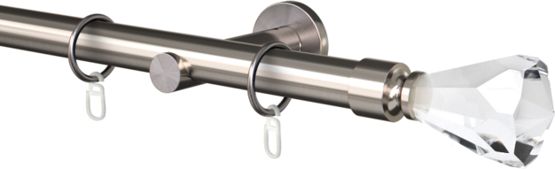 Karnisz metalowy pojedynczy fi25mm Cristal agrafka