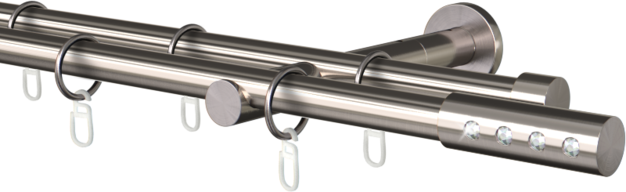 Karnisz metalowy podwójny 19mm Hera agrafka