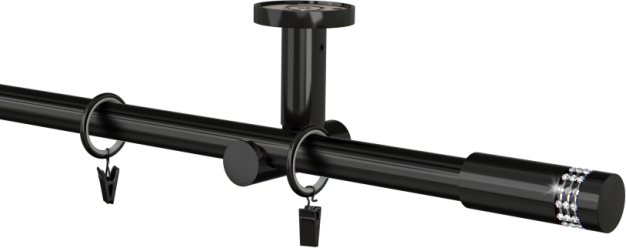 Karnisz czarny sufitowy pojedynczy 19mm Carbonera