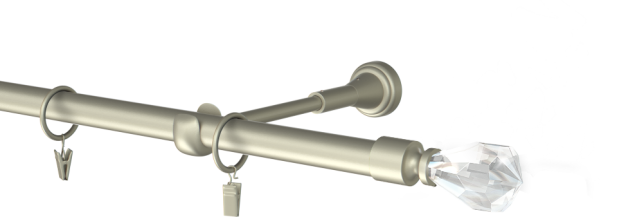 Karnisz pojedynczy metalowy Cristal