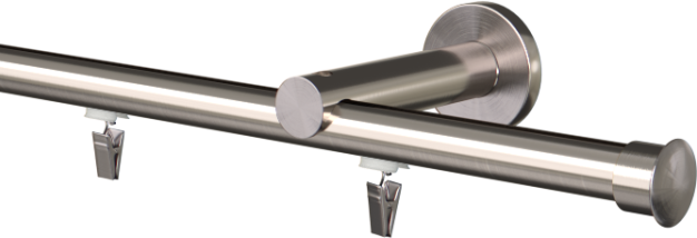 Karnisz pojedynczy szynowy Duo stal nierdzewna