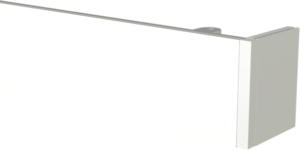 Maskownica aluminiowa biała z końcówką oddalającą o 8 cm