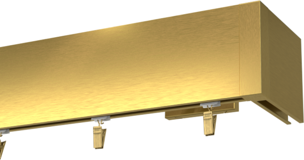 Karnisz pojedynczy Prestige z końcówką do ściany w kolorze złotym