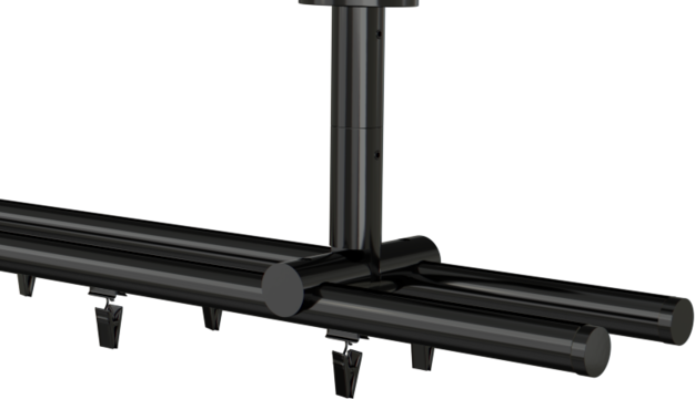 Karnisz sufitowy podwójny czarny Tobi