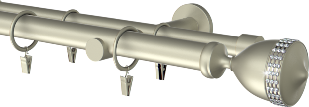 Karnisze metalowe podwójne Ø25/19mm Ilusion