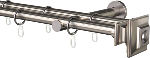 Karnisz metalowy podwójny 19mm  Barocco  agrafka