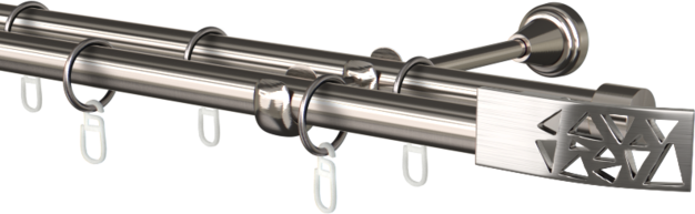 Karnisz metalowy podwójny 19mm Monaco  agrafka