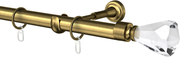 Karnisz metalowy pojedynczy fi25mm Cristal  agrafka