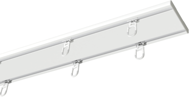 Szyna sufitowa Slim - aluminiowa podwójna z agrafkami