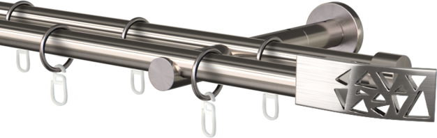 Karnisz metalowy podwójny 19mm Monaco  agrafka