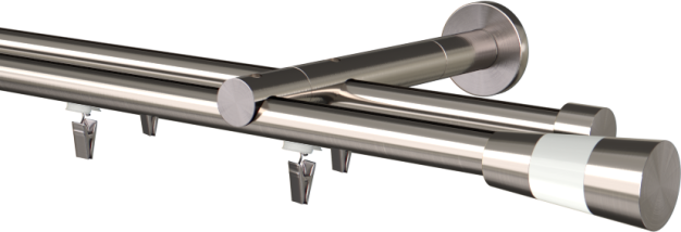 Karnisz podwójny  Valleo biała