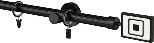 Karnisz czarny metalowy 19mm  Prime- krótki wspornik