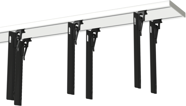 Szyna sufitowa Slim - aluminiowa podwójna, komplet czarny flex 95 mm