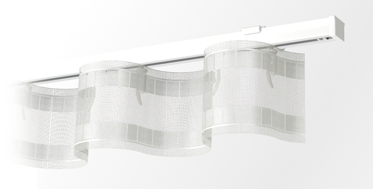 Szyny sufitowe z systemem WAVE aluminiowe pojedyncze z taśmą