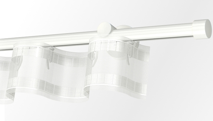  Karnisz pojedynczy szynowy , system Wave z taśmą